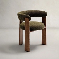 Chaise de salle à manger minimaliste italienne haut de gamme, utilisation à domicile/restaurant, fauteuil en bois massif en forme d'arc, style Wabi-sabi, luxe léger, confortable
