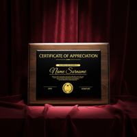 Plaque de récompense personnalisée en bois massif poli de haute qualité, écologique, imprimée UV et gravée, pour cadeaux de bienvenue, entreprises et bien-être public
