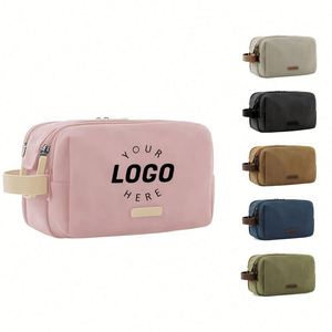 Trousse de Toilette de Voyage Personnalisée pour Hommes, en Toile, Résistante à l'Eau, pour Articles de Toilette et Accessoires - Product Image 1