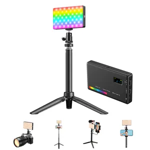 Iluminación de vídeo y Audio para fotos, luz de relleno suave para selfis, recargable tipo C, 3100mAh, RGB, Panel de luz LED para cámara