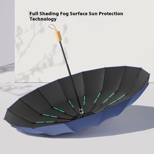 Paraguas Plegable Manual de Alta Gama con 32 Varillas y Revestimiento Negro, Sombrilla Grande para Mujer, Doble Uso para Sol y Lluvia, Protección UV, Función de Colgado - Product Image 3