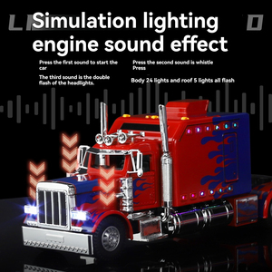 Nouveau modèle <span class=keywords><strong>de</strong></span> camion lourd américain Peterbilt 398 en métal moulé sous pression 1:24, semi-remorque, jouet pour garçons, <span class=keywords><strong>voiture</strong></span> ancienne - Product Image 6