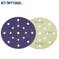 Disque de ponçage abrasif EVERTOOL pour carrosserie, papier de polissage 6 pouces, disque de ponçage PSA avec grains de céramique et d'oxyde d'aluminium mélangés