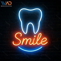 Enseigne néon personnalisée pour clinique dentaire, enseigne lumineuse LED en forme de dents pour décoration murale de cabinet dentaire, enseigne néon pour entreprise médicale