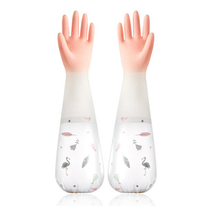 ถุงมือยางกันน้ำแบบหนาสำหรับผู้หญิง ยี่ห้อออโทโนมี เหมาะสำหรับซักผ้า งานบ้าน งานครัว ทนทาน ดีไซน์ยาว - Product Image 5