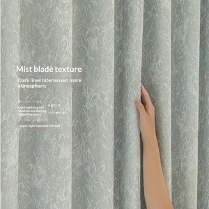 Rideaux occultants rayés Little Beauty Model Spring pour chambre à coucher, vert crème frais haut de gamme, luxe léger moderne pour salon - Product Image 3