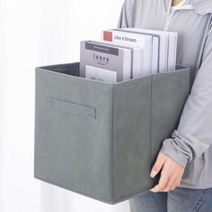 Custom Fabric Storage Cube 18L Open Folding Clothing <b>Box</b> with Handle for Shelves or Cupboard - Product Image 1