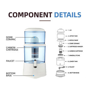 Filtre à eau à charbon actif minéral de grande capacité de 16L avec <span class=keywords><strong>robinet</strong></span> de <span class=keywords><strong>robinet</strong></span> pour éliminer les bactéries de poussière - Product Image 3