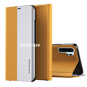 Lichicase Business Cuir Côté Galvanoplastie Placage <span class=keywords><strong>De</strong></span> <span class=keywords><strong>Protection</strong></span> Téléphone Portable Couvre Pour <span class=keywords><strong>Huawei</strong></span> <span class=keywords><strong>P30</strong></span> Pro Stand Case - Product Image 3