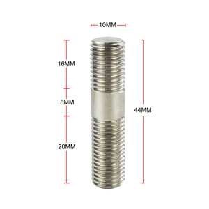 PQY Perno de doble extremo M10x1.25 de 44 mm de acero inoxidable para reparación de bujes de rueda y puertas - Product Image 1