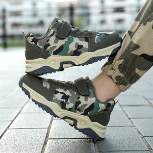 Chaussures de randonnée camouflage pour enfants, bout rond, tige synthétique, semelle extérieure en caoutchouc antidérapante, toutes saisons, chaussures d'entraînement en plein air pour garçons - Product Image 3