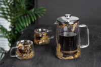 Cafetière à piston en verre borosilicate pour café et thé, idéale pour fleurs séchées
