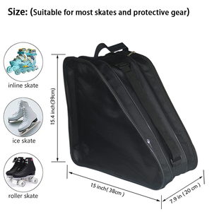 Zapatos de patinaje sobre ruedas de tamaño Universal personalizados de fábrica, bolsas de hoja de almacenamiento, <span class=keywords><strong>bolsa</strong></span> de patín de hielo transpirable con correa de hombro ajustable - Product Image 2
