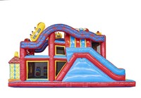 LeTeng LT-246 Combo de château gonflable avec toboggan et manège de fête foraine, château gonflable Hupfburg, parcours d'obstacles, maison, 1000 kg