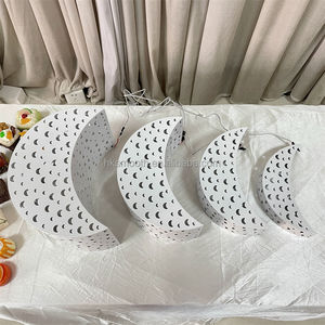 Support à gâteau en métal en forme de lune pour table de mariage, nouveau design, lumière LED blanche, support à gâteau pour table de dessert - Product Image 3