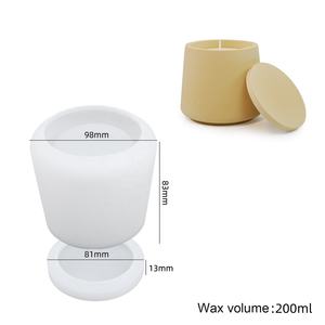 CARATTE Stampo Rotondo Personalizzato in <span class=keywords><strong>Silicone</strong></span> per Barattoli per Candele con Coperchio, Stampo in <span class=keywords><strong>Silicone</strong></span> per Cemento per Barattoli per Candele e Fioriere - Product Image 2