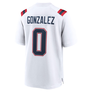 Maillot de football américain personnalisé brodé pour homme, respirant, grandes tailles, avec nom et logo personnalisables, vierge, polyester, style New England - Product Image 3
