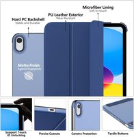 Pour iPad (A16) 11e génération 11 pouces 2025 10,9 pouces 2022 Coque arrière transparente en PC rigide mince avec support intelligent, Touch ID automatique