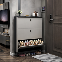 Meuble à chaussures minimaliste rabattable, gain de place, pour entrée, avec charnière amortie, idéal pour villa
