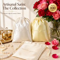 Sac à cordon personnalisé avec logo brodé, en satin, pour parfums, soins de la peau, cosmétiques, emballage de luxe, sac cadeau en satin brillant