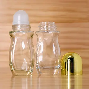 デンプンキャップ付きボトルの50mlシリンダープラスチック消臭ガラス空ロール