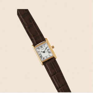 Montre-bracelet classique carrée GBHW Or Blanc Brun Montre à quartz de luxe Élégante montre analogique pour femmes avec bracelet en cuir - Product Image 6