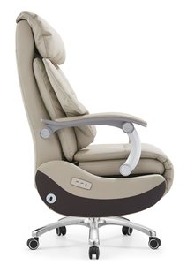 Silla de <span class=keywords><strong>Oficina</strong></span> Ejecutiva Ergonómica de Cuero de Lujo Moderna al por Mayor con Respaldo Alto, Reclinación Eléctrica, <span class=keywords><strong>Reposapiés</strong></span> y Garantía de 5 Años - Product Image 3