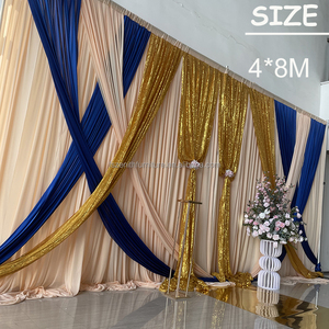 Croix <span class=keywords><strong>d</strong></span>'<span class=keywords><strong>or</strong></span> Designs paillettes glace soie gaze tissu toile de fond tissu rideau rideaux pour mariage scène événements <span class=keywords><strong>d</strong></span>écoration fournitures - Product Image 2