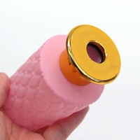 LANGXU Flacon diffuseur d'aromathérapie en verre dépoli de 5oz tour de roseaux roses de luxe avec bouchon à vis emballé dans des bouteilles géo