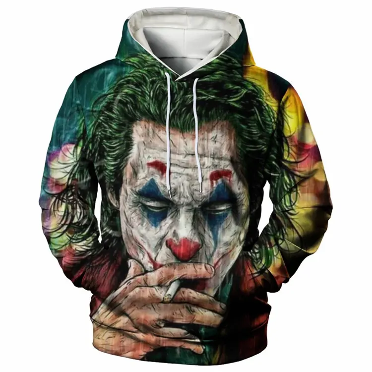 Top Quality New Polyester Custom 3D Prining Hoodie Sweatshirts 3D Print Oversized Jacket Thick Heavy Weight Joker Hoodie Men