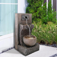 Bronze extérieur caractéristique de l'eau pierre mur fontaine résine artisanat décoratif pompe électrique cascade pour l'utilisation de jardin