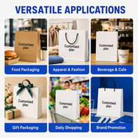 Sac fourre-tout en papier sans couture, sans bordure, avec logo personnalisé, taille et couleur au choix, en papier d'art premium, pour emballage cadeau de vêtements de luxe, OEM ODM