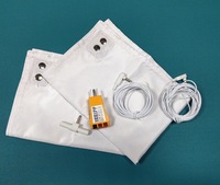 Taie d'oreiller de mise à la terre / Drap plat en polyester à filament de carbone 2,5 mm, tissu à mailles fines, blanc/bleu clair, pour un confort amélioré et une sécurité accrue