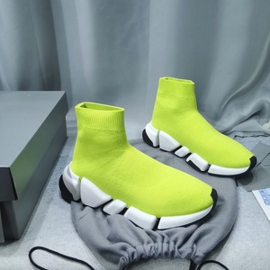 Nouvelles Baskets Montantes Décontractées en Tricot Noir et Blanc 2026, à Enfiler, avec Semelle Épaisse et Massif - Product Image 5