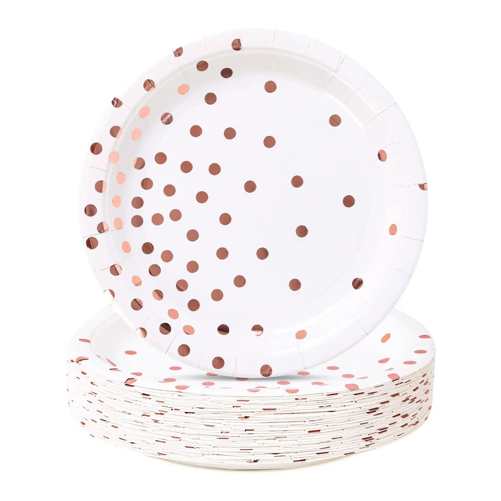 Golden Paper Plate Uncoated Paper Plates Disposable 9 Inches Theme Paper Plates Party Supplies