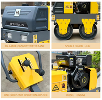 Compacteur vibrant à double tambour de haute qualité 0,53 tonne avec moteur Changfa, micro-compacteur de sol vibrant DR600 en stock