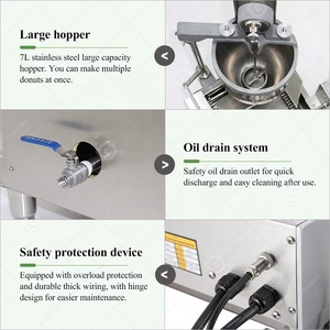 Semi Automatic Jam Ring Industrial Gas French Cruller Berliner Doughnut Donut Making Glazer Machine with Fryer - Product Image 6