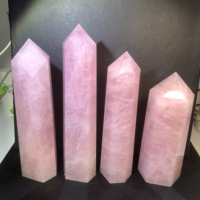 Großhandel Hochwertige natürliche rosa Rosenquarz Obelisk Heil kristall Abschluss punkte Steinturm