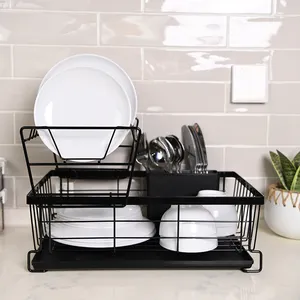 Sink Storage Shelf Kitchen Dish Draining Rack with Cabinet Door Storage  Dish Rack Adjustable Dustproof Dish