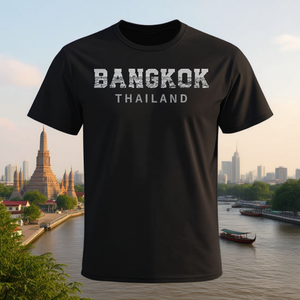 Camiseta de recuerdo de Bangkok, Tailandia, diseño icónico del horizonte urbano - Product Image 3