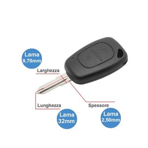 Guscio per chiave remota a 2 pulsanti con VAC102 Blade, batteria su circuito stampato, senza Transponder, per Renault Master Trafic, Opel - Product Image 6