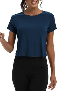 Tops de sport pour femmes en gros, à dos fendu, coupe courte - Mélange modal/spandex, écologique, séchage rapide, respirant, coupe ample - Product Image 2