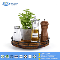 Plateau tournant en bois à 360 degrés, organisateur de condiments en bois naturel pour table à manger et décoration de cuisine