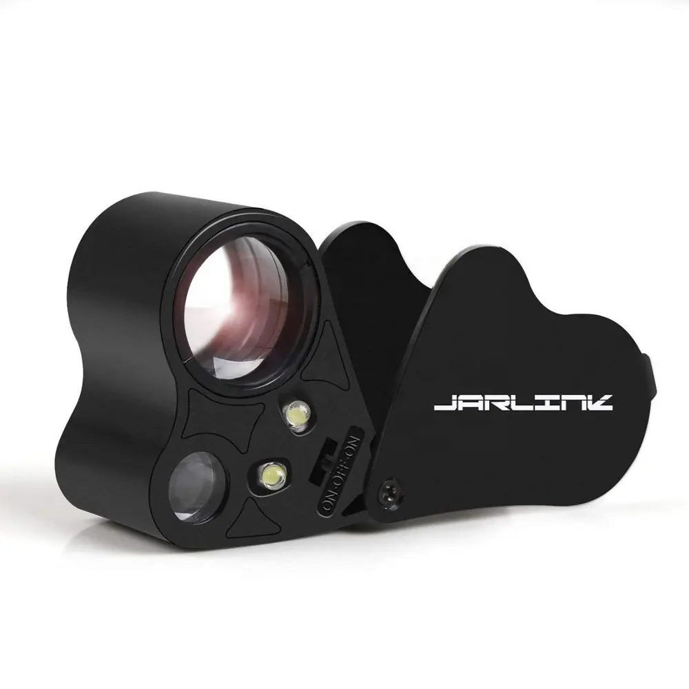 30X 60X LED iluminado Jewelers Eye Loupe de la joyería lupa... joyeros lupa gafas para joyas de gemas de rocas sellos monedas