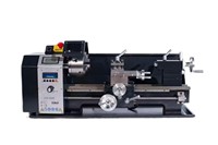 Tour à métaux multifonctionnel horizontal manuel universel léger de petite taille pour table, haute précision, 220V/110V, 0-2500 tr/min, 4 stations