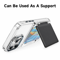 Étui de téléphone antichoc transparent en TPU rigide avec support et fente pour carte anti-RFID pour iPhone 17 16 15 Pro Max Pro