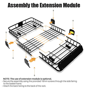 Fabricant universel 150lbs 64 "X 39" pouces en acier Suv voiture Cargo Rooftop Basket Holder <span class=keywords><strong>porte</strong></span>-bagages <span class=keywords><strong>porte</strong></span>-bagages de toit - Product Image 3