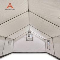 Tente de camping Kawagebo Kamp (KK) 16' x 14' pour glamping en plein air, structure en acier robuste, toile en coton Oxford, avec cheminée