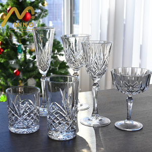 Gobelet en <span class=keywords><strong>verre</strong></span> taillé diamant de style européen élégant, <span class=keywords><strong>verre</strong></span> transparent en cristal clair pour champagne, whisky, vin, jus, boissons - Product Image 1