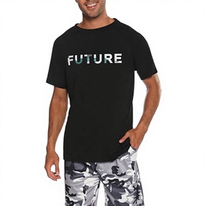 Pyjama d'été décontracté coréen pour homme, ensemble deux pièces col roulé à manches longues, en coton respirant et séchage rapide - Product Image 3